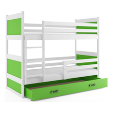 Interbeds Rico poschodová posteľ 190cm x 80cm borovicové drevo bielo-zelená