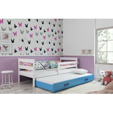 Posteľ s prístelkou ERIK 2 - 190x80cm Biely - Modrý