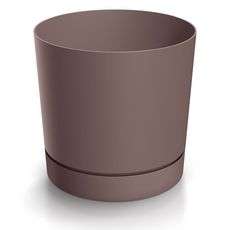 Prosperplast Plastový květináč TUBOS P s miskou odstín marsala matný, varianta 23,9 cm