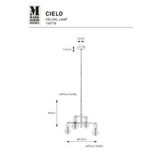Markslöjd 108716 - Luster na lanku CIELO 4xE27/40W/230V čierna