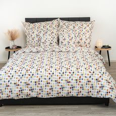 Kvalitex Krepové povlečení Mozaika, 220 x 200 cm,2x 70 x 90 cm, 220 x 200 cm, 2 ks 70 x 90 cm