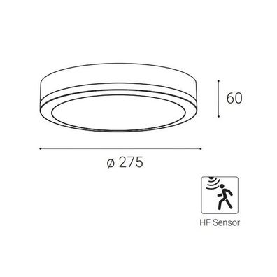 LED2 - LED Vonkajšie stropné svietidlo so senzorom KERY LED/18W/230V IP65 čierna