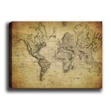 Wallity Obraz MAP OF THE CONTINENTS 70 x 100 cm
