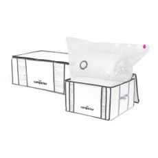 Vákuové vystužené látkové úložné boxy na oblečenie v súprave 2 ks 50x65x27 cm Life – Compactor