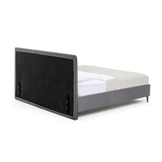 Sivá čalúnená dvojlôžková posteľ s roštom 180x200 cm Noira Slim – Bonami Selection