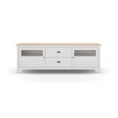 Biely TV stolík z borovicového dreva 180x59 cm Misti – Marckeric