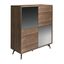 Estila Moderná komoda Forma Moderna z dreva s čiernymi dvierkami orech 124cm