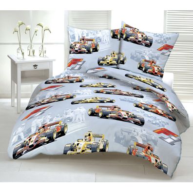 Obliečky bavlnené Formula TiaHome - 1x Vankúš 90x70cm, 1x Paplón 140x200cm