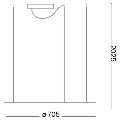 Ideal Lux - LED Luster na lanku ORACLE SLIM LED/38W/230V 3000K pr. 70 cm biela