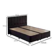 Elegantná manželská posteľ Ela Double s úložným priestorom - čierna 150 x 200 cm