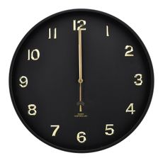 Ambia Home RÁDIOM RIADENÉ HODINY, čierna,