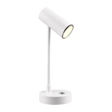 Biela LED stolová lampa so stmievačom (výška 28 cm) Lenny – Trio