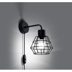 Sollux SL.1164 - Nástenná lampa SUBA 1xE27/15W/230V čierna