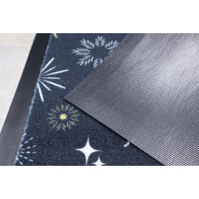 Mercury Flooring , Rohožka vianočná Snehové vločky so sobmi, 40x60, viacfarebná