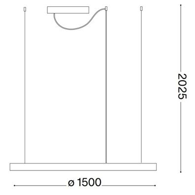 Ideal Lux - LED Luster na lanku ORACLE SLIM LED/89W/230V 3000K pr. 150 cm biela