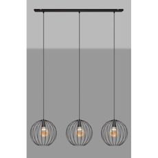 Luster na lanku MERCURE 3xE27/15W/230V čierna