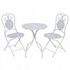 Záhradný bistro set 3 ks Dekorhome Bílá