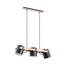 Luster na lanku ARI 3xE27/15W/230V čierna/béžová