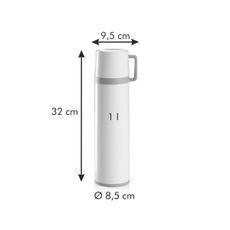 Termoska s hrnčekom CONSTANT CREAM 1,0 l, nerez