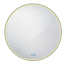 Nimco Zrkadlá - Zrkadlo s LED osvetlením, priemer 100 cm, dotykový senzor, matná čierna ZPC 28004RVX-90