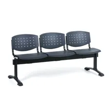 Plastová lavica do čakární TONY, 3 miesta, sivá