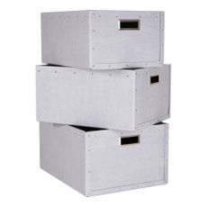 Svetlosivé kartónové úložné boxy v súprave 3 ks Ture – Bigso Box of Sweden