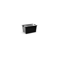 Čierny plastový úložný box s vekom 55x35x28 cm Bi-Box L – KIS