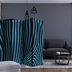 Paraván Zebra pattern (turquoise) Dekorhome 225x172 cm (5-dielny)