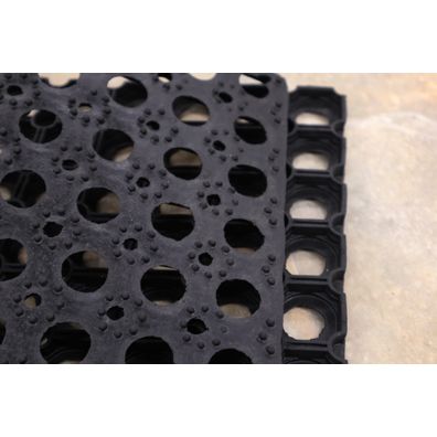 Hamat , Vonkajší čistiaci rohožka guma Domino 17mm – na von aj na doma, 40x60, čierna, exteriér