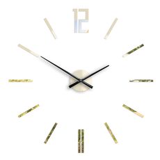 ModernClock 3D nalepovacie hodiny Carlo zlaté zrkadlové