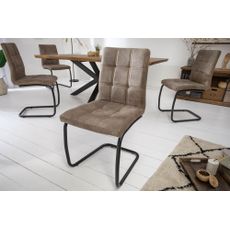 Estila Moderná jedálenská stolička Issoire z mikrovlákna sivohnedej farby 92cm