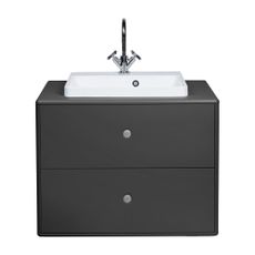 Antracitovosivá závesná skrinka s umývadlom bez batérie 80x62 cm Color Bath – Tom Tailor