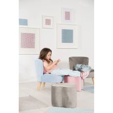Svetlomodré zamatové detské kresielko Lil Sofa – Roba