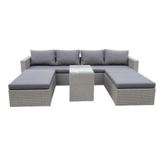 Sivý záhradný lounge set z umelého ratanu pre 4 Drammen - Bonami Selection