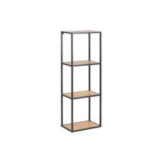 Nástenná knižnica v dekore duba v čierno-prírodnej farbe 37x108 cm Seaford – Actona