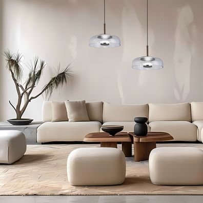 LED Luster na lanku VETRO LED/6W/230V pr. 23 cm šedá/čierna