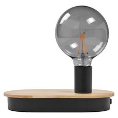 Ledvance - Dotyková stolná lampa s USB konektorom DECOR WOOD 1xE27/8W/230V