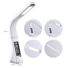 Immax 08949L - LED Stmievateľná stolná lampa s displejom LEATHER LED/7W/230V biela