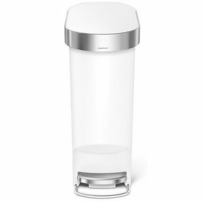 Simplehuman Úzky pedálový odpadkový kôš 40 l, biela