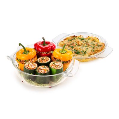 Okrúhly pekáč s poklopom GrandCHEF 32 cm, sklenený