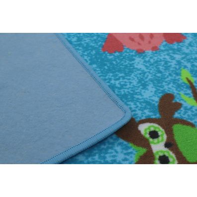 Vopi , Detský kusový koberec Sovička Silk 5298 tyrkys, 140x200, modrá, detská izba