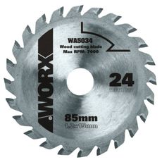 Pílový kotúč na drevo WA5034 TCT, priemer 85mm, 24 zubov