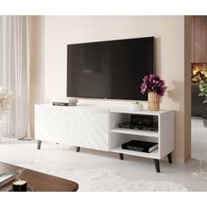 CAMA MEBLE Abeto 150 tv stolík biela / biely lesk