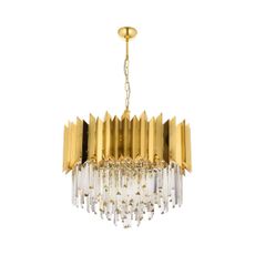 Luster na reťazi CRYSTALLINE 8xE27/40W/230V zlatý
