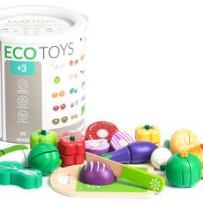 ECOTOYS Drevená zelenina na sekanie – 20 kusov