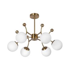 Luster na tyči 6xE27/60W/230V zlatá