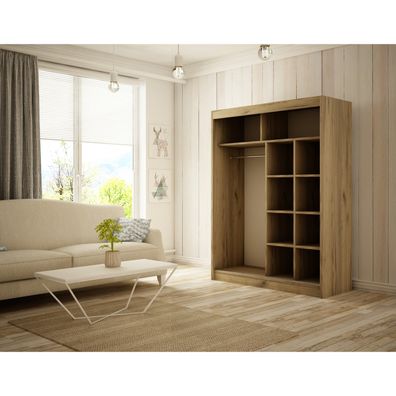 Kvalitná Šatníková Skriňa Solit 150 cm Čierny Mat/ Biely Mat