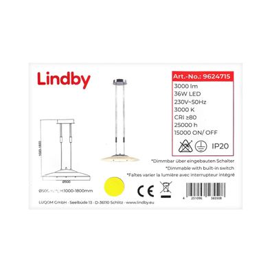 Lindby - LED Stmievateľný luster na lanku AMIDALA LED/36W/230V