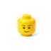 Žltá úložná škatuľa v tvare hlavy LEGO® boy, 10,5 x 10,6 x 12 cm