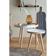 Bambusové okrúhle odkladacie stolíky v súprave 2 ks ø 60 cm Cappuccino – Bloomingville